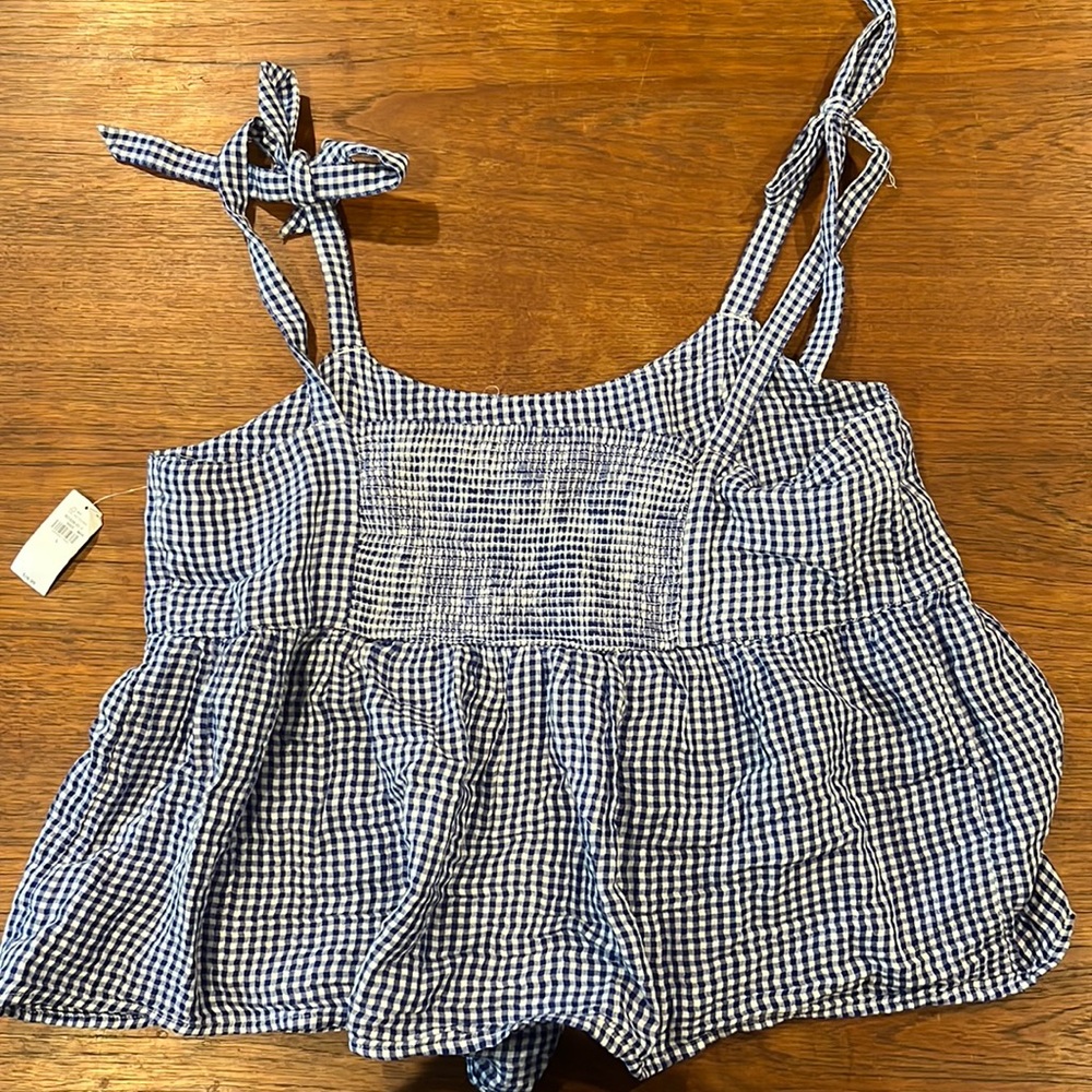 Peplum gingham tank